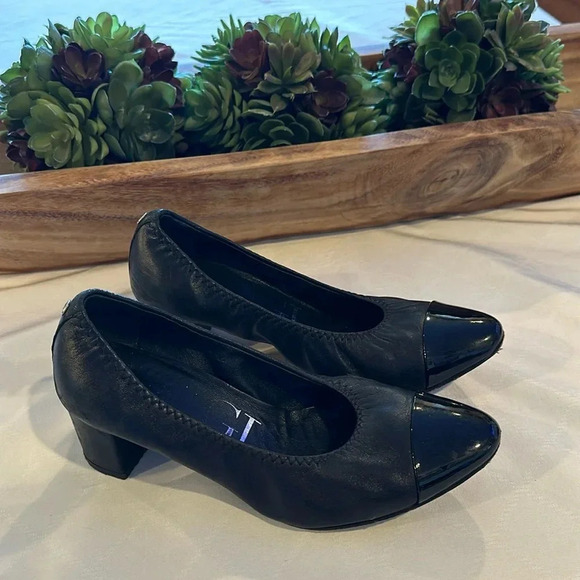 AGL Attilio Giusti Leombruni women’s block heel heels pumps cap toe‎ Shoes 36.5 - Picture 1 of 7